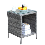 Outdoor Patio Furniture 1 Coffee Table With Clear Tempered Glass