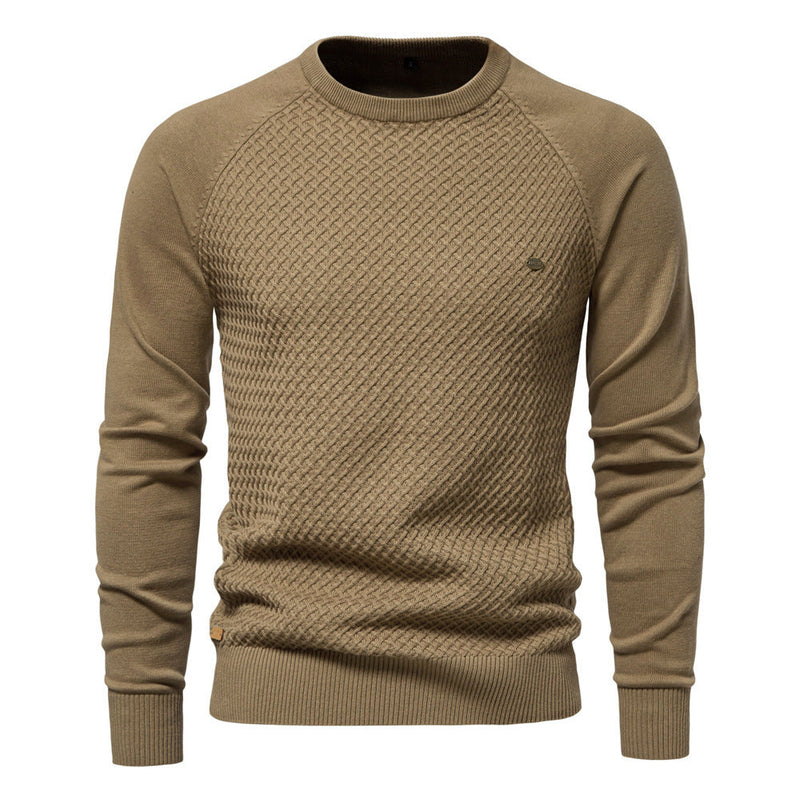 Men's Pullover Solid Color Raglan Sleeve Sweater