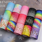 75mm Luminous Threaded Braid Hair Bow Ingredients Solid Color Rainbow Bronzing Fluorescent Ribbon