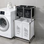 Laundry Hamper 2 Tier Laundry Sorter With 4 Removable Bags For Organizing Clothes, Laundry, Lights, Darks