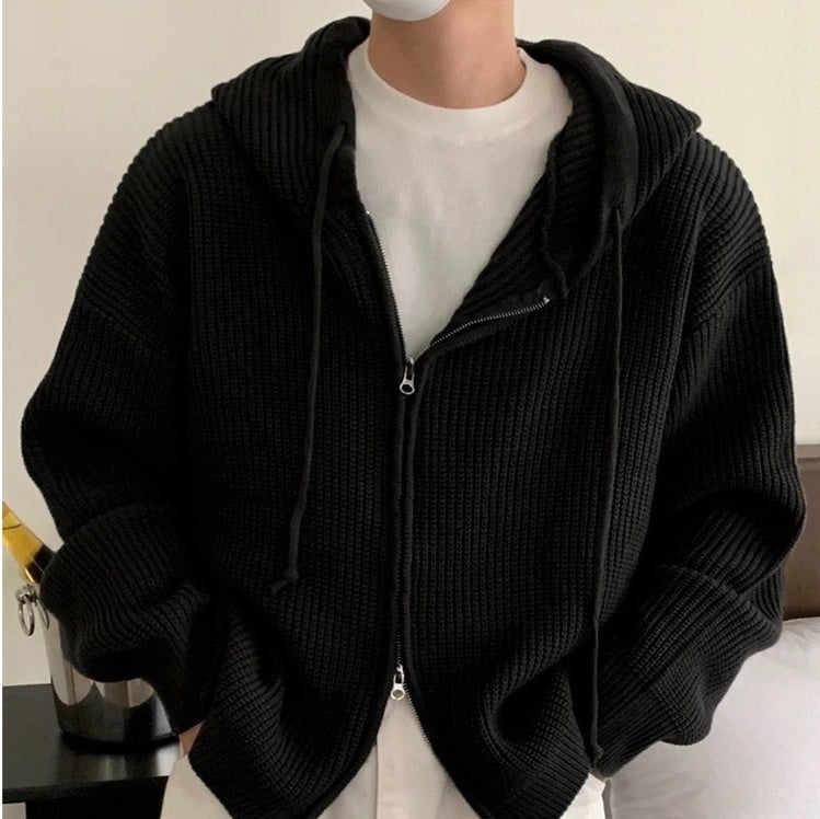 Idle Style Hooded Sweater Coat Men