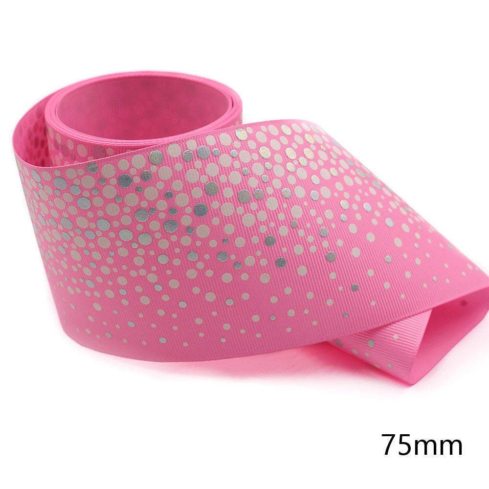 75mm Luminous Threaded Braid Hair Bow Ingredients Solid Color Rainbow Bronzing Fluorescent Ribbon