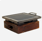 Wooden Seat Korean Style Grill Pan Grill Household Smokeless