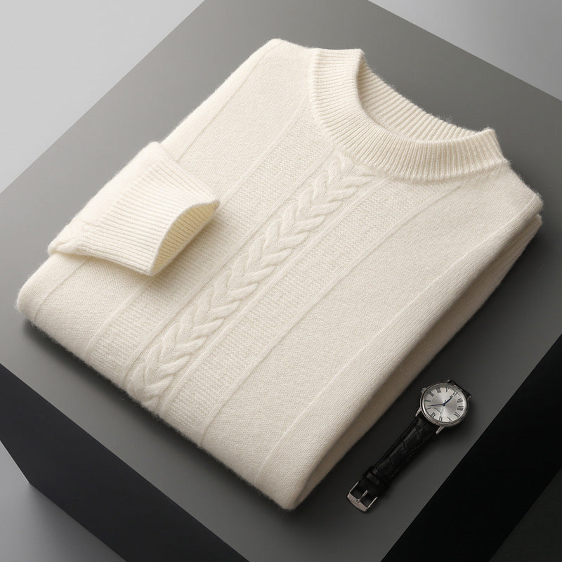 Half Collar Cashmere Men's Long Sleeve Sweater