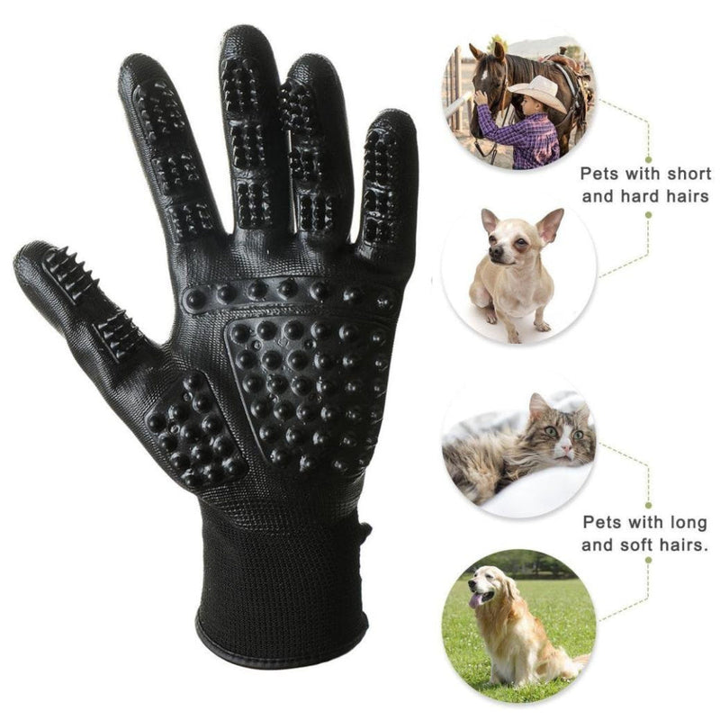 Pet Hair Grooming Glove Cats Soft Rubber Pet Hair Remover Dog Horse Cat Shedding Bathing Massage Brush