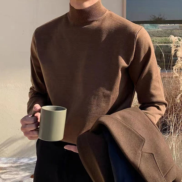 Men's Long Sleeve Warm Mock Neck Sweater