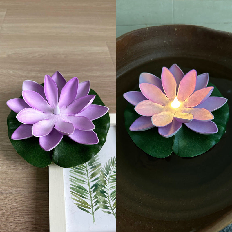 Floating Water Induction Lotus Colorful Waterproof Small Night Lamp