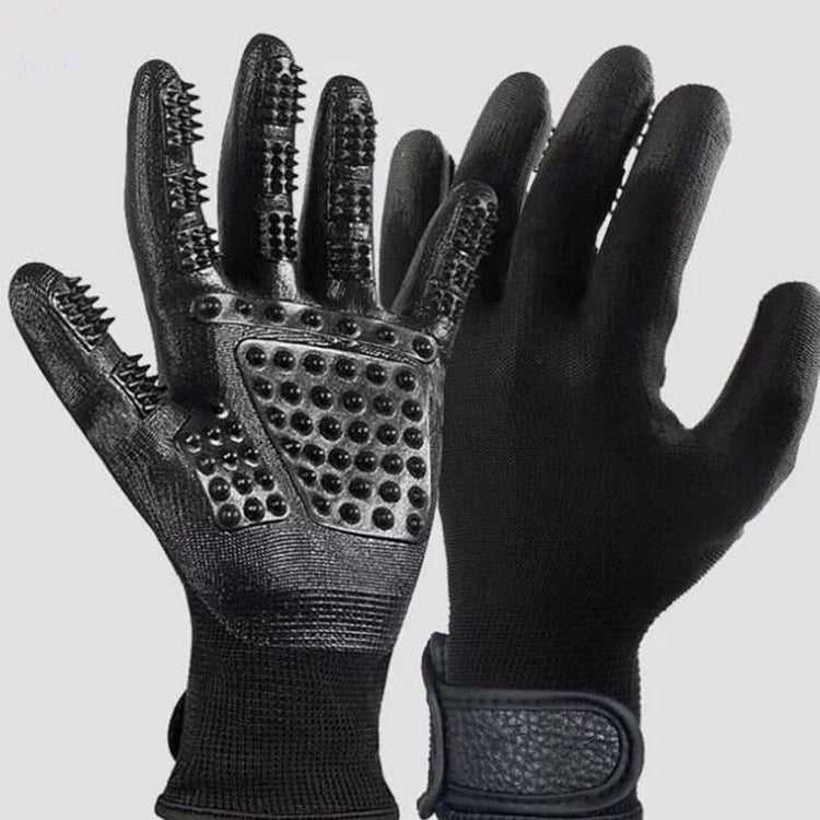 Pet Hair Grooming Glove Cats Soft Rubber Pet Hair Remover Dog Horse Cat Shedding Bathing Massage Brush