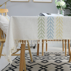 Cotton Linen Rectangular Tablecloth With Tassel Square Table Cloth  Dust-Proof Table Cover For Room Decor Restaurant Kitchen Dinning Room Table Cover