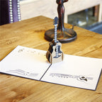 Birthday 3D Greeting Card Guitar Creative Handmade Gift Paper Carving