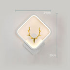 Art Deer Antler Wall Lamp Nordic Remote Control Dimmable Wall Lights