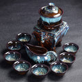 Kiln Stone Mill Lazy Anti-scalding Semi-gilt Silver Tea Set