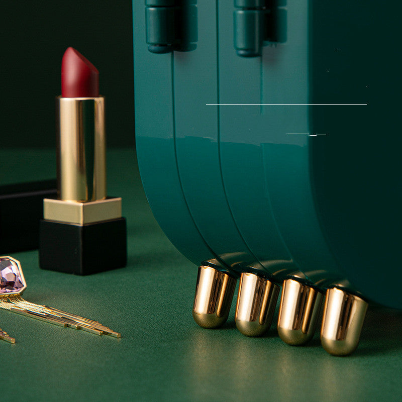 Jewelry Storage Box Desktop Dustproof Earrings Earrings Necklace Storage Box Screen Folding Jewelry Organizer