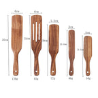 Acacia Teak Spatula Cooking kitchen Utensil Set Wooden Spurtles