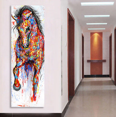 Factory Direct Supply Porch Corridor Watercolor Horse Paintings Home Decoration Painting Living Room Porch Paintings Frameless Painting Core