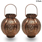 Cross-Border E-Commerce New Solar Wrought Iron Hanging Lamp Outdoor Garden Lamp Waterproof Villa Decoration Chandelier Landscape Lantern