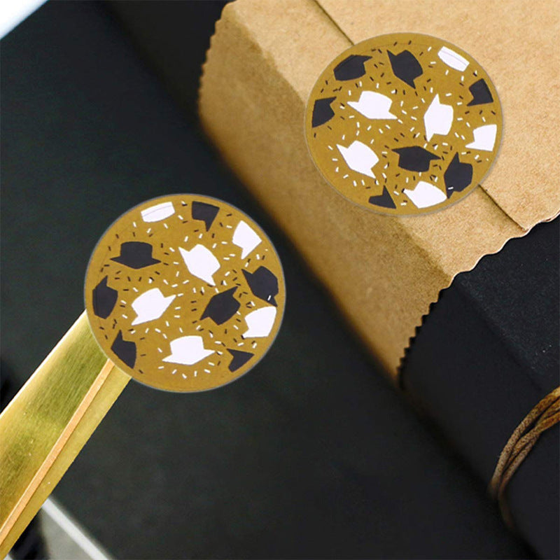 Round Graduation Sticker Graduation Cap And Diploma Label Party School Supplies Student Stationery Sticker