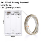 Christmas Light Led Outdoor Battery USB Powered 2m 5m10m String Lights Cooper Wire Garland Wedding Party Decoration Fairy Lights