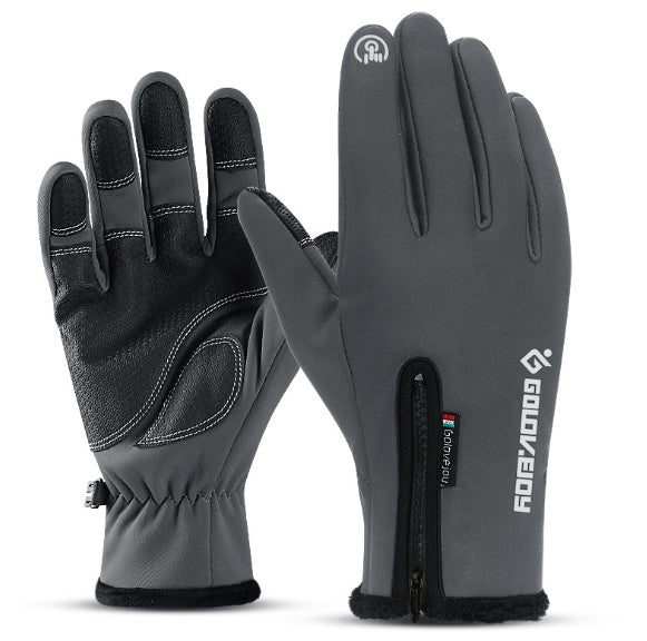 Thermal Fleece Lined Winter Water Resistant Touch Screen Non-slip Motorbike Riding Gloves