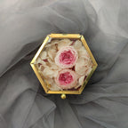 Mini Gold Eternal Flower Hexagon  Glass Jewellery Ring Box