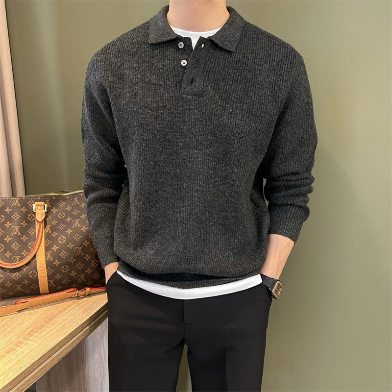 Lapel Knitwear Men's Business Sweater