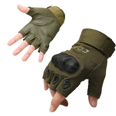 Tactical Gloves Army Military Men Gym Fitness Riding Half Finger Rubber Knuckle Protective Tactical Gloves