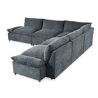 115.5 Modular Deep Gray Sectional Sofa With Durable Polyester Upholstery, Plush Cushions, Hidden Storage Compartments, And Versatile Design For Living Room, Lounge, Or Office