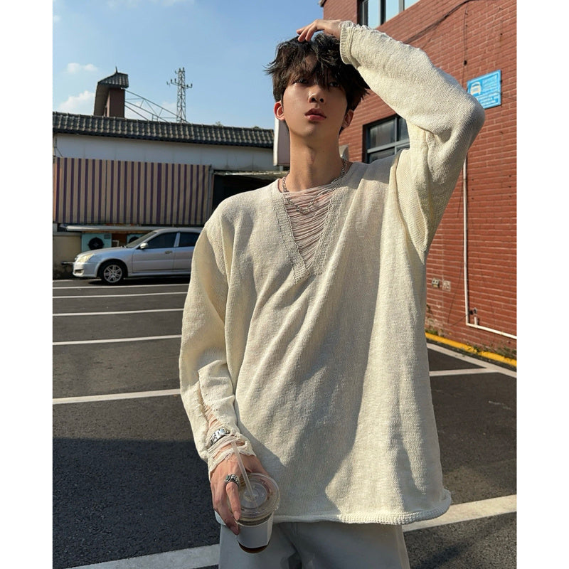 Lapel Knitwear Men's Business Sweater
