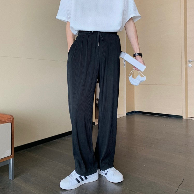 Anti-wrinkle And Iron-free Thin Breathable Elastic Summer Icy Casual Pants