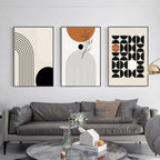 Modern Minimalist Living Room Morandi Abstract Sofa Background Wall Three-piece Painting