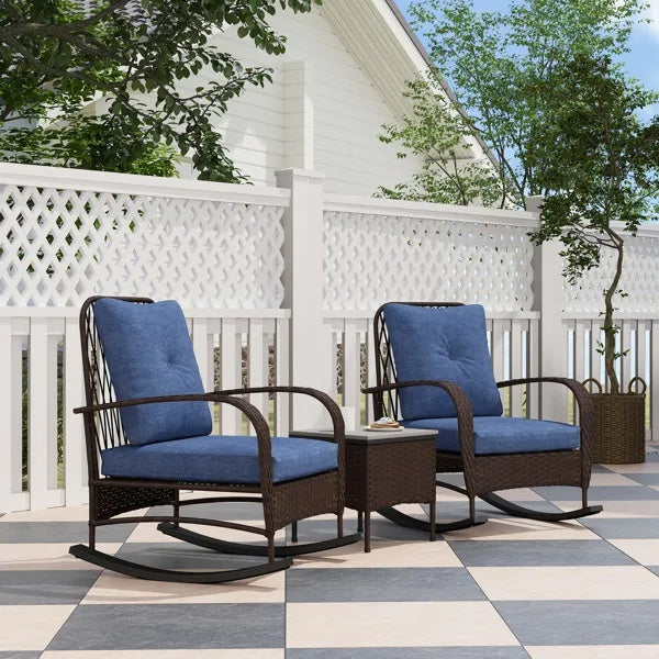 Rattan Chaise Lounge Chair, Wicker Patio Furniture Set