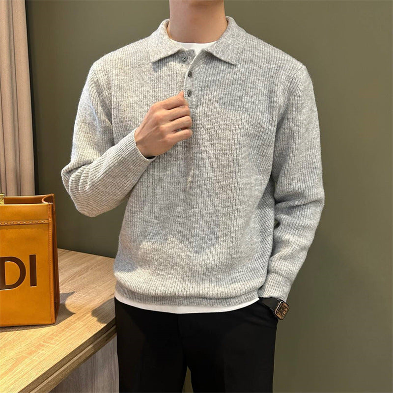 Lapel Knitwear Men's Business Sweater
