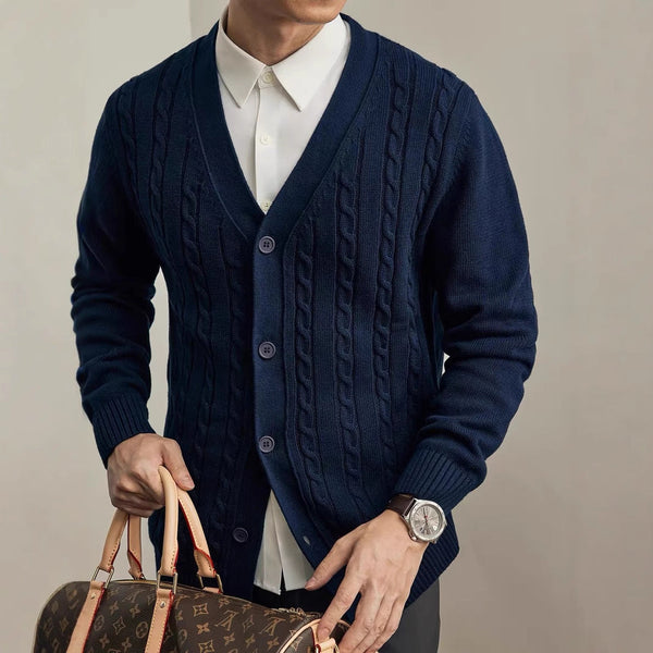 Solid Color Autumn And Winter Knitted Cardigan Long Sleeve Sweater