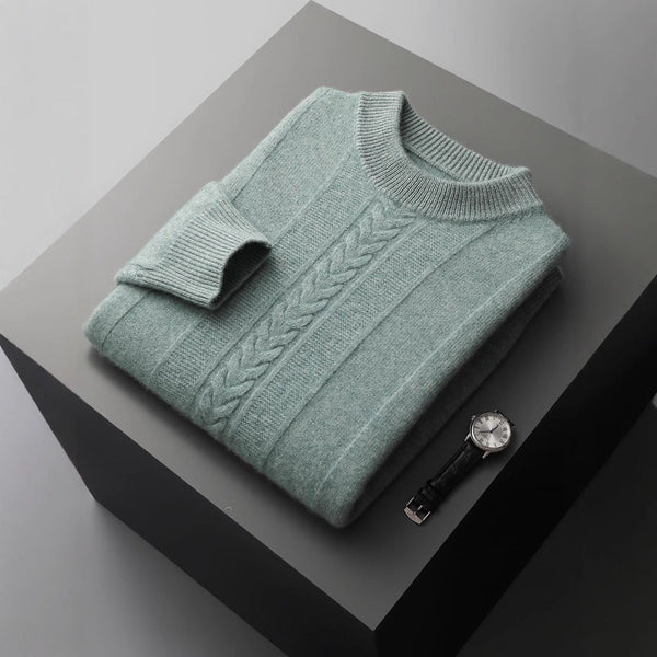 Half Collar Cashmere Men's Long Sleeve Sweater