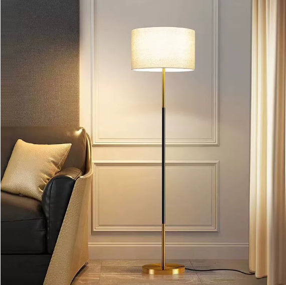 Retro Light Luxury Wood Grain Simple Pleated Floor Lamp Bedroom Bedside Sofa Study Floor Lamp