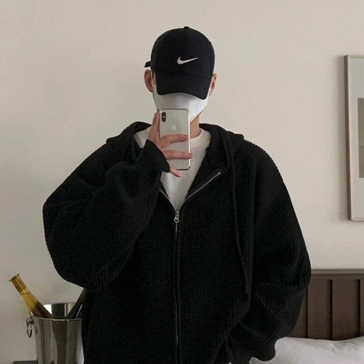 Idle Style Hooded Sweater Coat Men