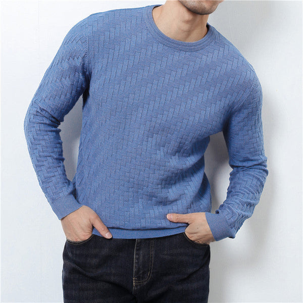 Jacquard Woven Round Neck Sweater