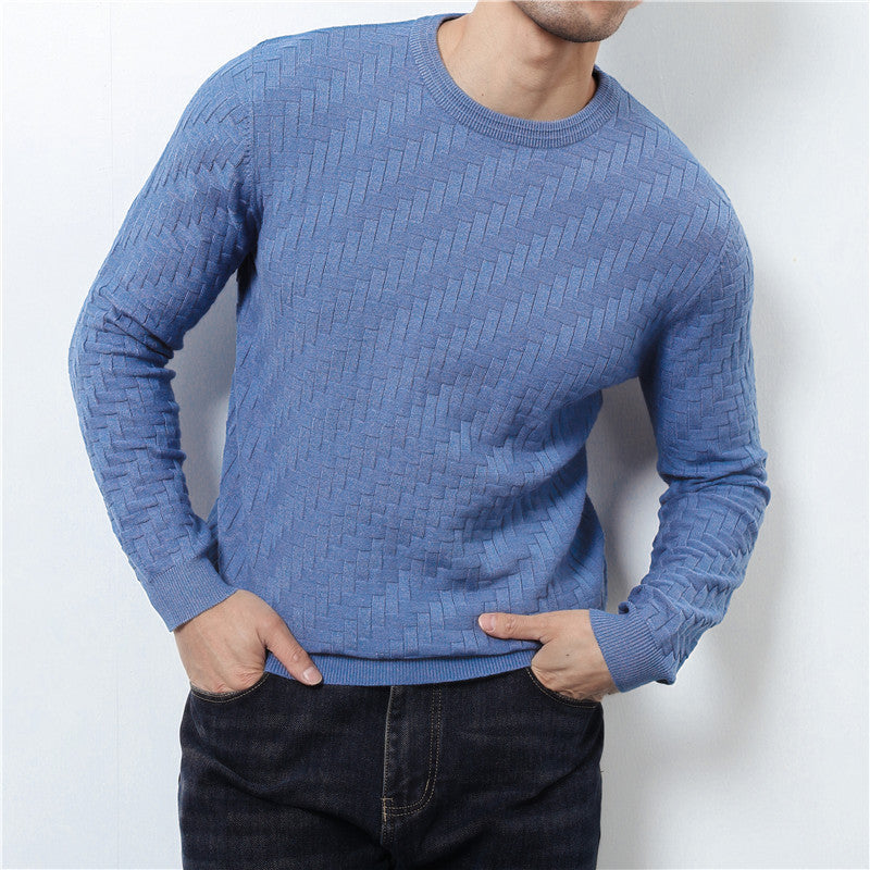 Jacquard Woven Round Neck Sweater