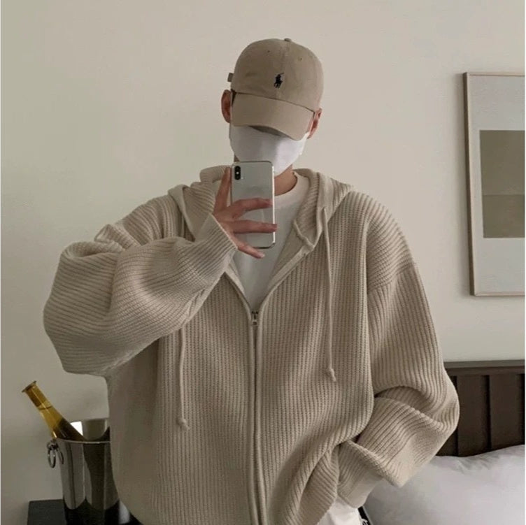 Idle Style Hooded Sweater Coat Men