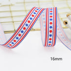 Stars And Stripes Ribbon Dovetail Bowknot Hair Ring Double Stitching Dovetail Ribbon