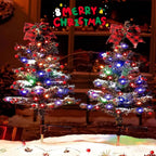 Waterproof Outdoor Christmas Decorations Solar Christmas Tree 2 Modes Yard Stake Christmas Pathway Light For Garden Yard Decor