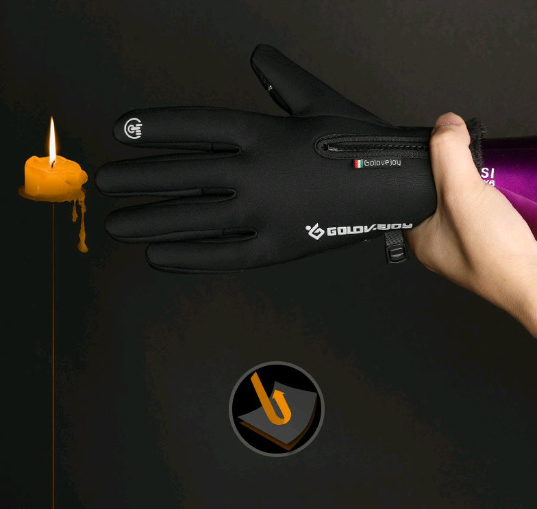 Thermal Fleece Lined Winter Water Resistant Touch Screen Non-slip Motorbike Riding Gloves