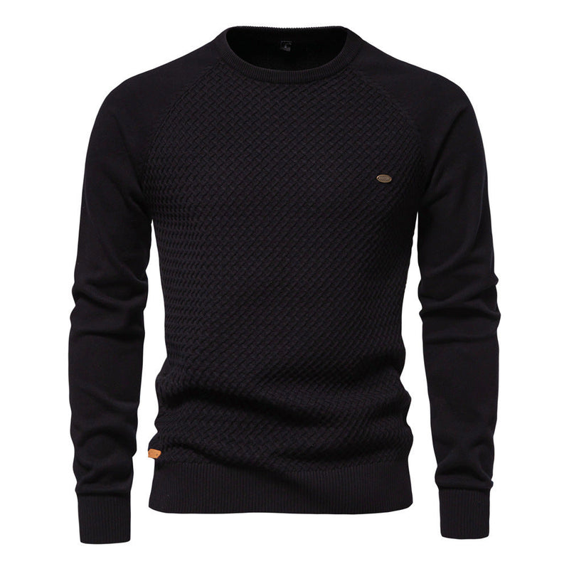 Men's Pullover Solid Color Raglan Sleeve Sweater