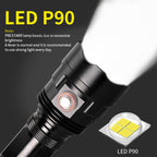 XHP90 Powerful LED Flashlight XHP50 Tactical Torch
