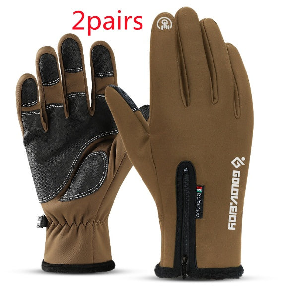 Thermal Fleece Lined Winter Water Resistant Touch Screen Non-slip Motorbike Riding Gloves