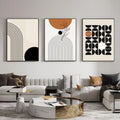 Modern Minimalist Living Room Morandi Abstract Sofa Background Wall Three-piece Painting