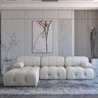 Nordic Modern Apartment Furniture Fabric Buckle Design Sofa Living Room Couch Light Luxury Sponge Sofa For Lock Design