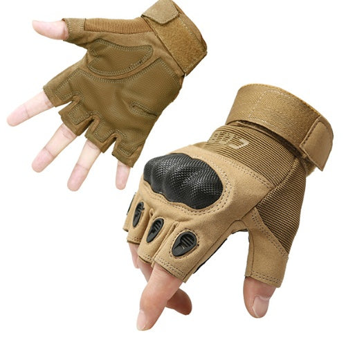 Tactical Gloves Army Military Men Gym Fitness Riding Half Finger Rubber Knuckle Protective Tactical Gloves