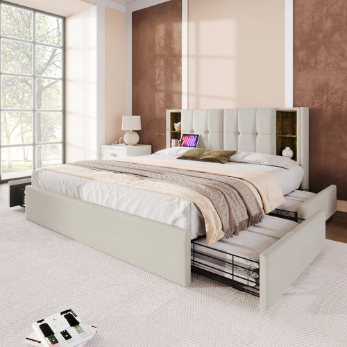Metal Velvet Bed Frame