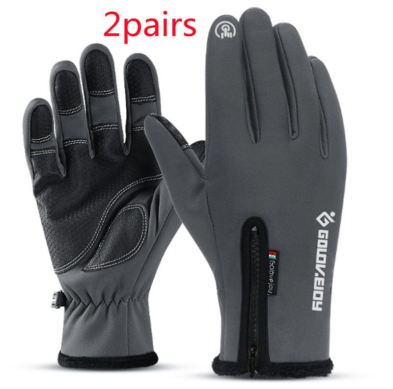 Thermal Fleece Lined Winter Water Resistant Touch Screen Non-slip Motorbike Riding Gloves